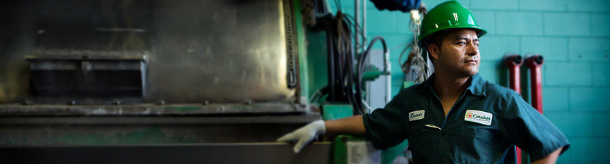 Image of worker at washing plant