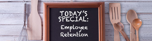 Chalkboard that says employee retention 