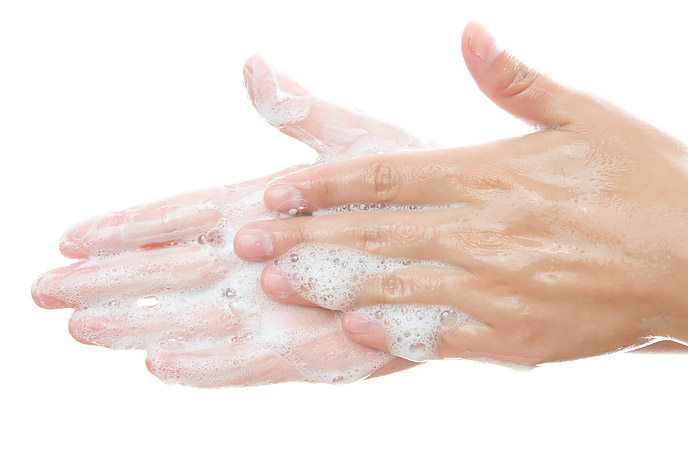 image of washing hands