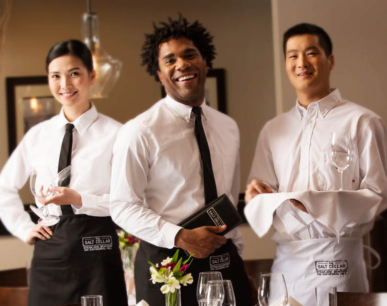 Three Servers in Uniform