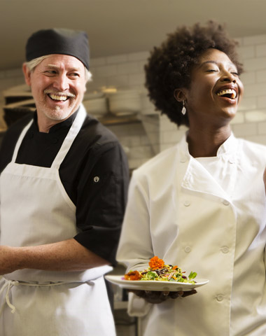 Chefs wearing chef coats