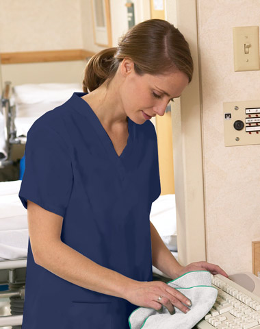 Woman wearing scrubs